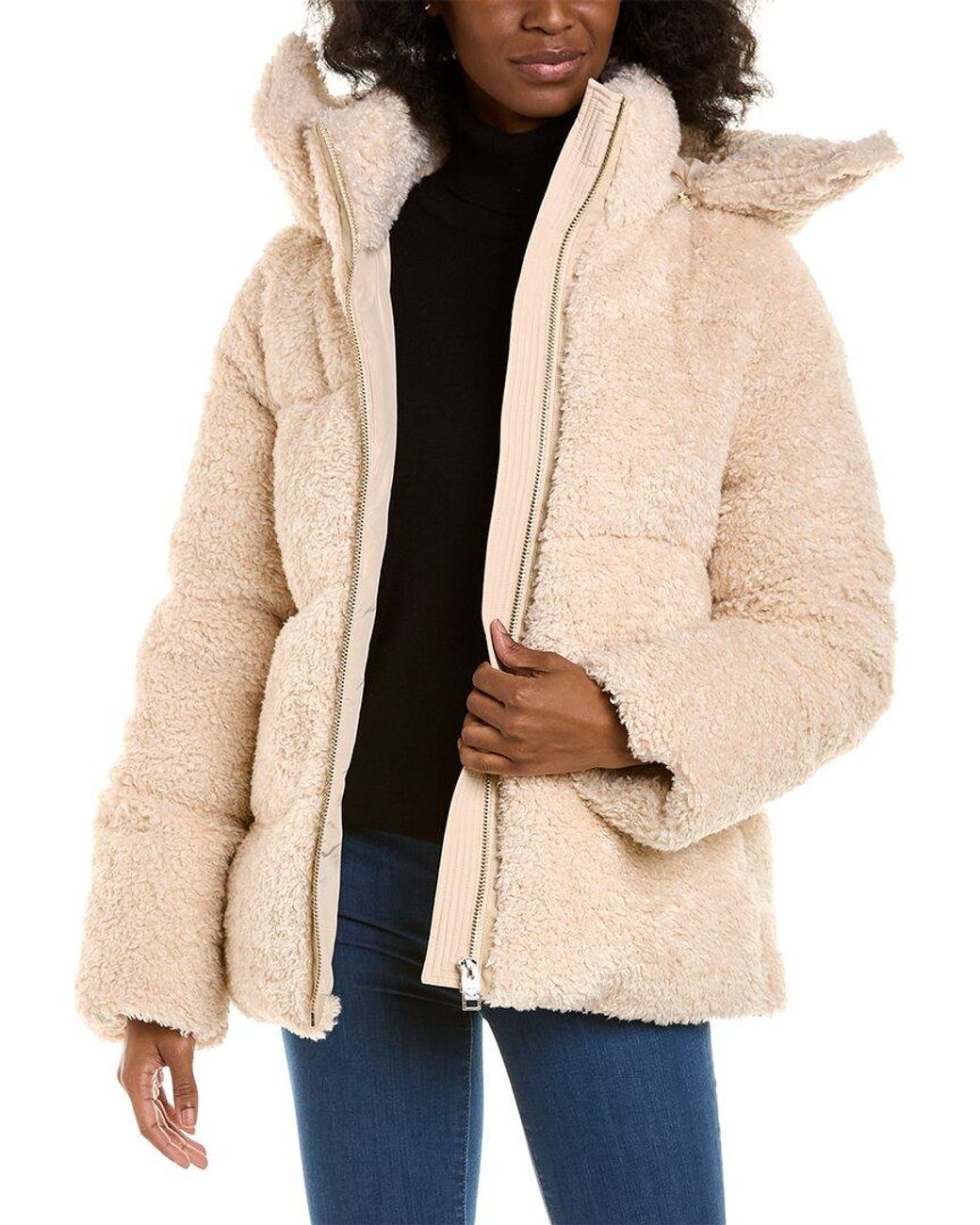 nb series by nicole benisti Naka Quilted Down Coat in Natural | Lyst