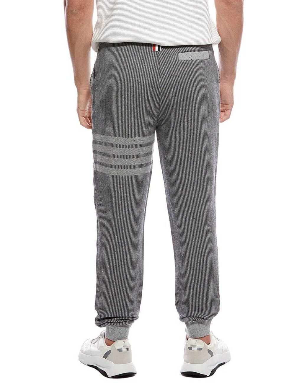 Thom Browne Gray Drawstring Silk-Blend Track Pant for men