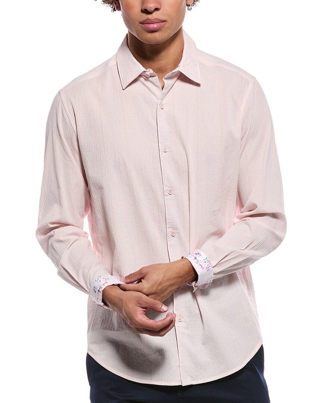 Robert Graham Pink Reabrook Classic Fit Woven Shirt for men