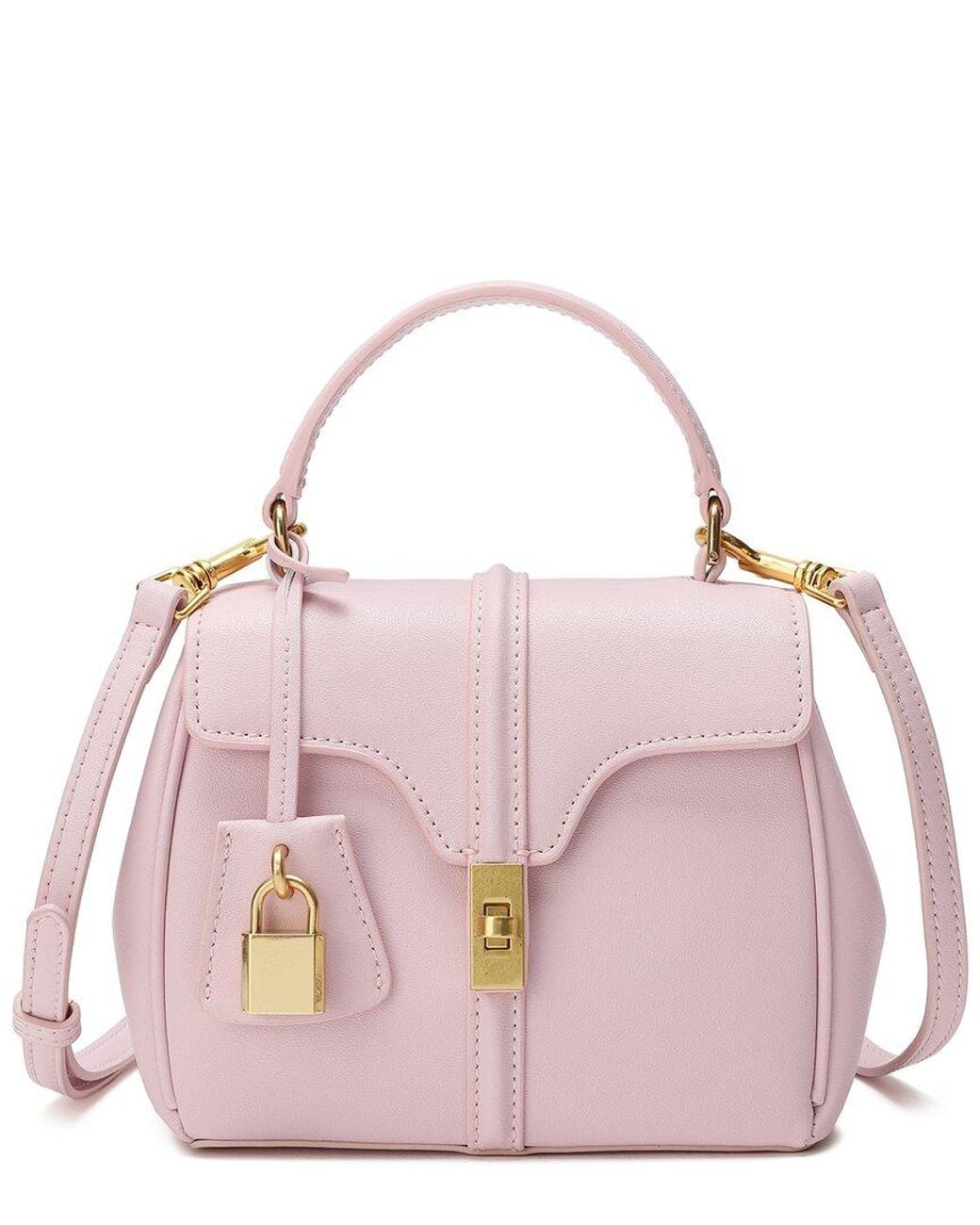 Tiffany & Fred Paris Pink Smooth Leather Top Handle Crossbody