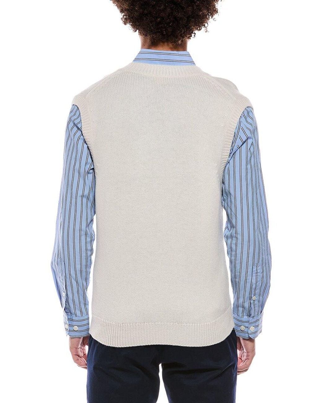 Eleventy Blue V-Neck Sweater Vest for men
