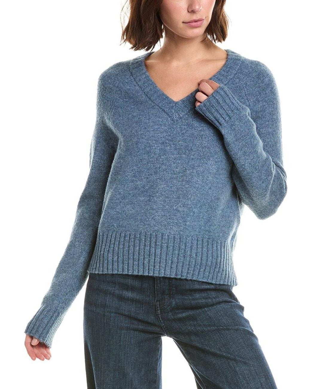 French Connection Blue Suzie V Neck Sweater
