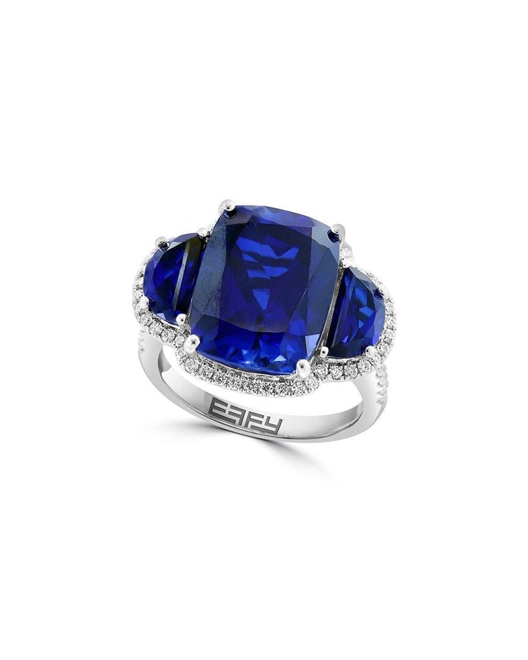 Effy Fine Jewelry Blue 14K 10.79 Ct. Tw. Lab-Grown Diamond & Lab-Grown Sapphire Ring