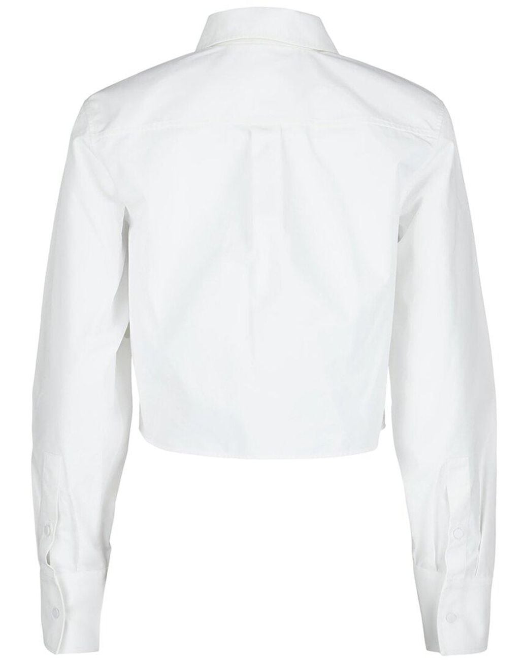 Valentino White Crystal Embellished Tuxedo Bib Top