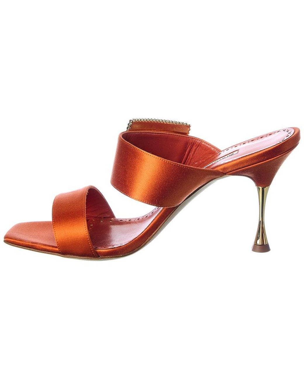 Manolo Blahnik Red Tuliaba 90 Satin Sandal
