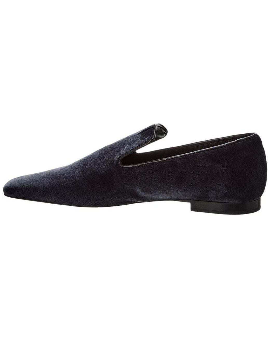 Totême  Gray Venetian Velvet Loafer