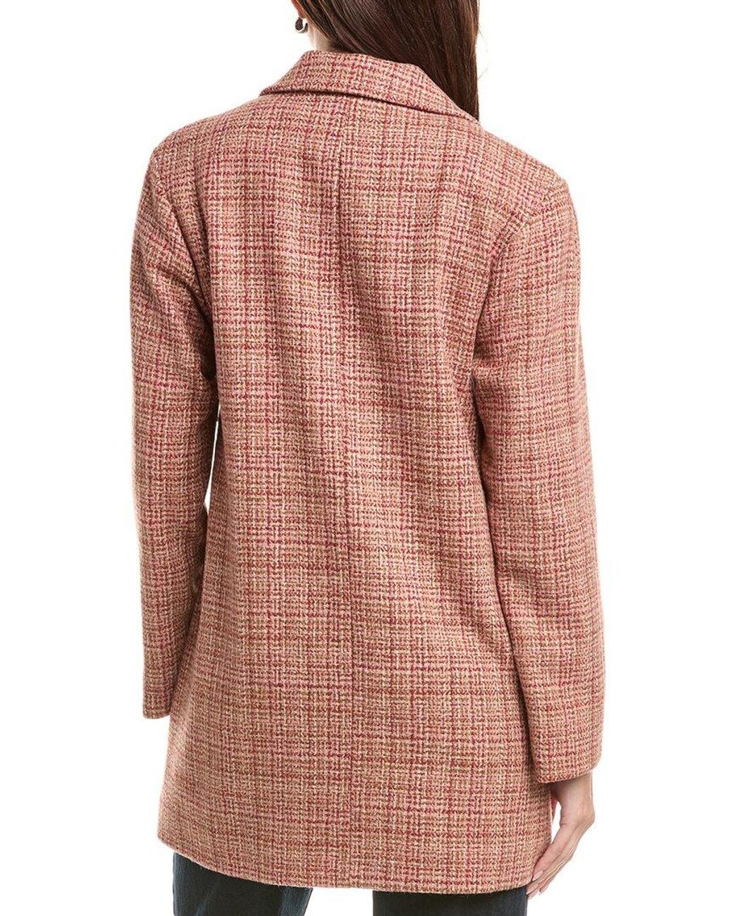 Fleurette Brown Double Breasted Wool Coat