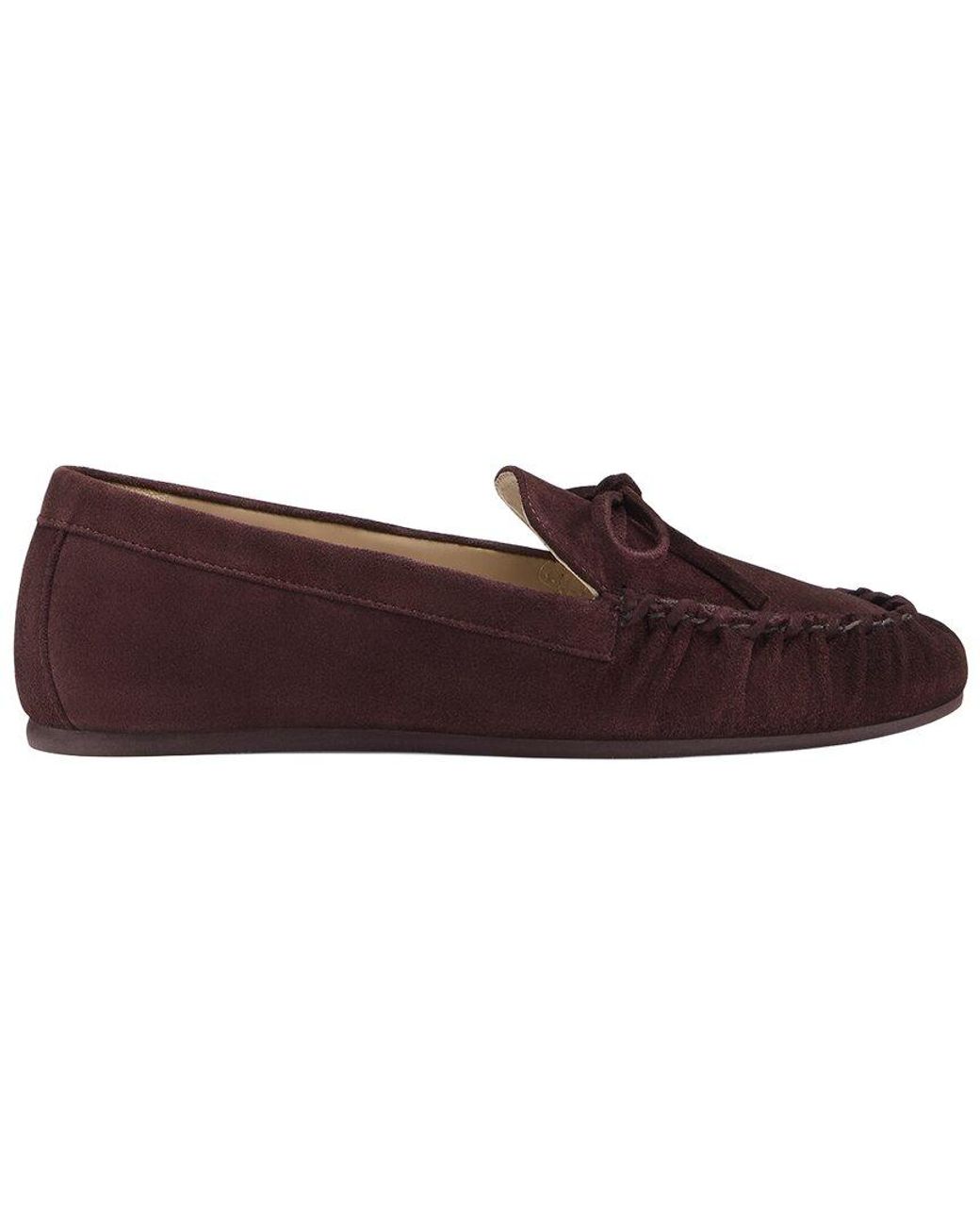 Stuart Weitzman Brown Britt Bow Suede Loafer