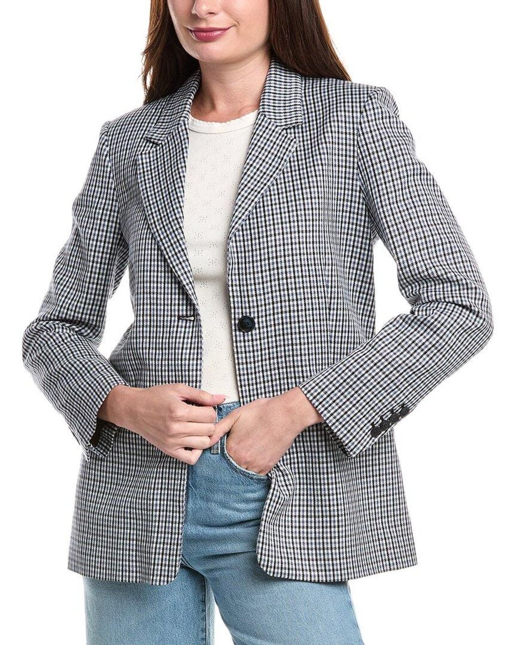 Maje Gray Wool-Blend Blazer