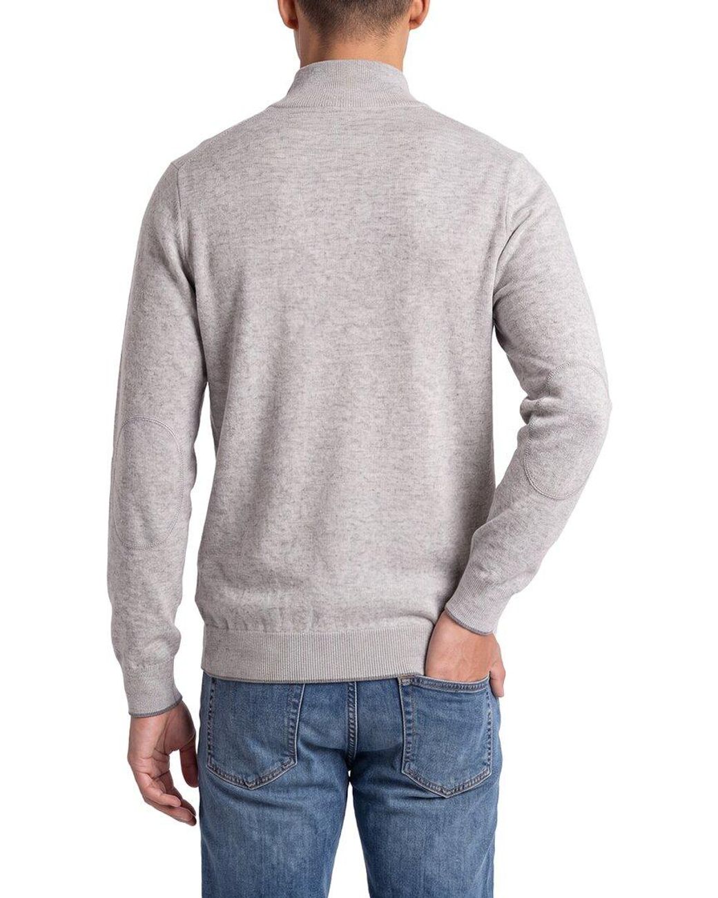N.Peal Cashmere Gray Carnaby Cashmere 1/2-Zip Sweater for men