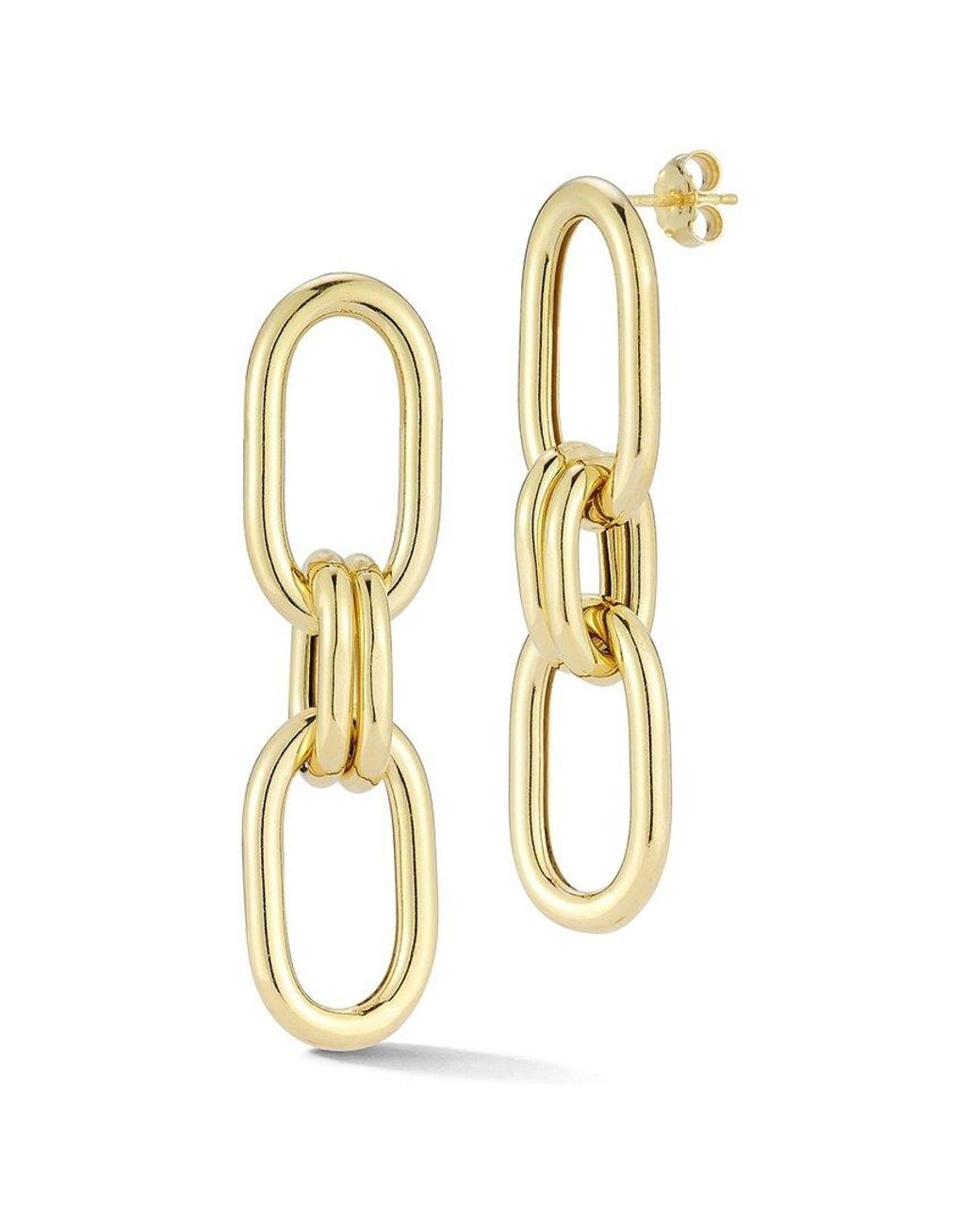 Sphera Milano Metallic 14k Over Silver Link Drop Earrings