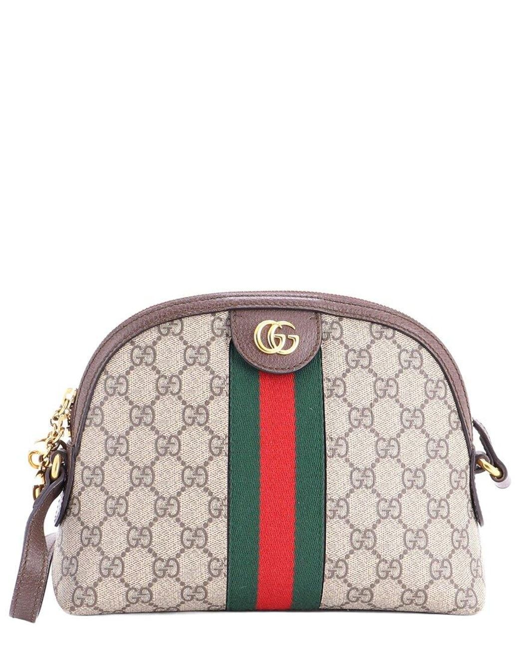 Gucci Multicolor Brown GG Coated Canvas Ophidia Dome Shoulder Bag Small (authentic Pre- Loved)