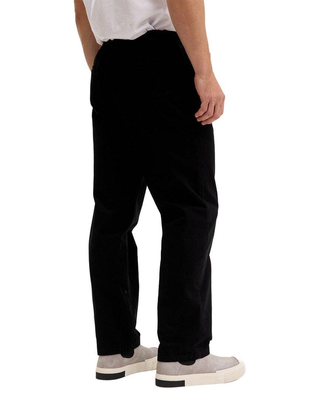 Ron Tomson Black Relaxed Drawstring Casual Pant for men