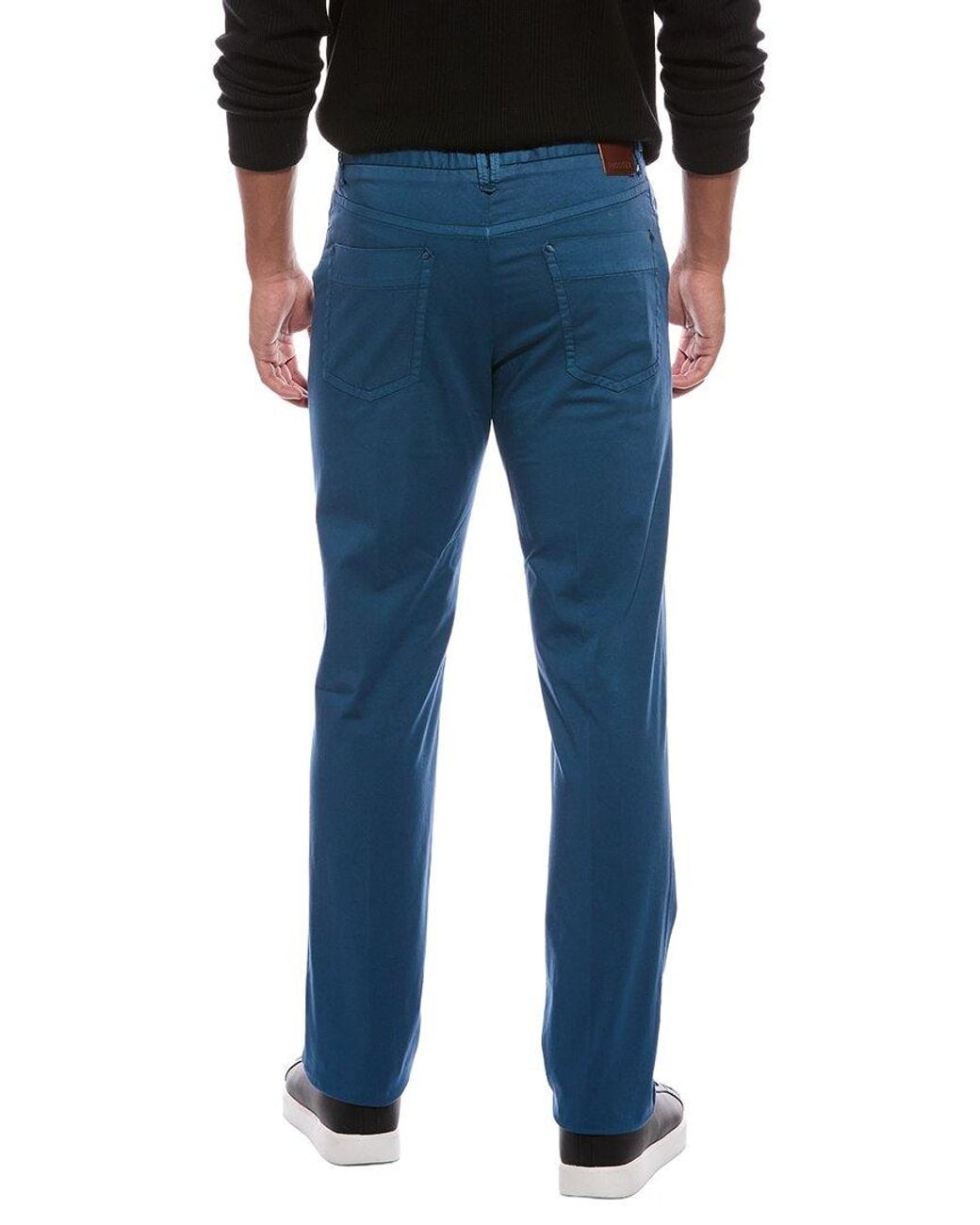 Slowear Blue Incotex Moss Poplin Regular Fit Pant for men