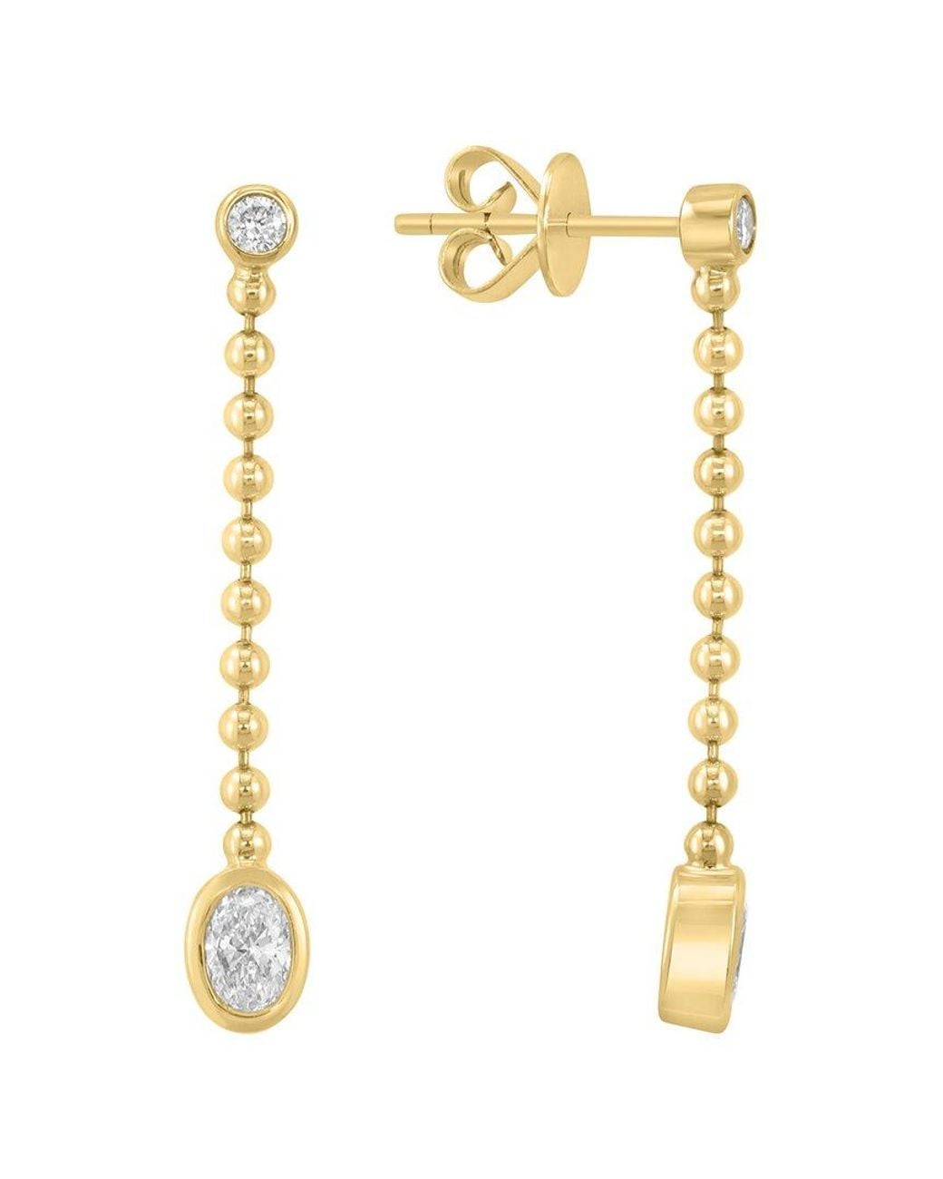 Effy Fine Jewelry Metallic 14K 0.59 Ct. Tw. Lab-Grown Diamond Earrings