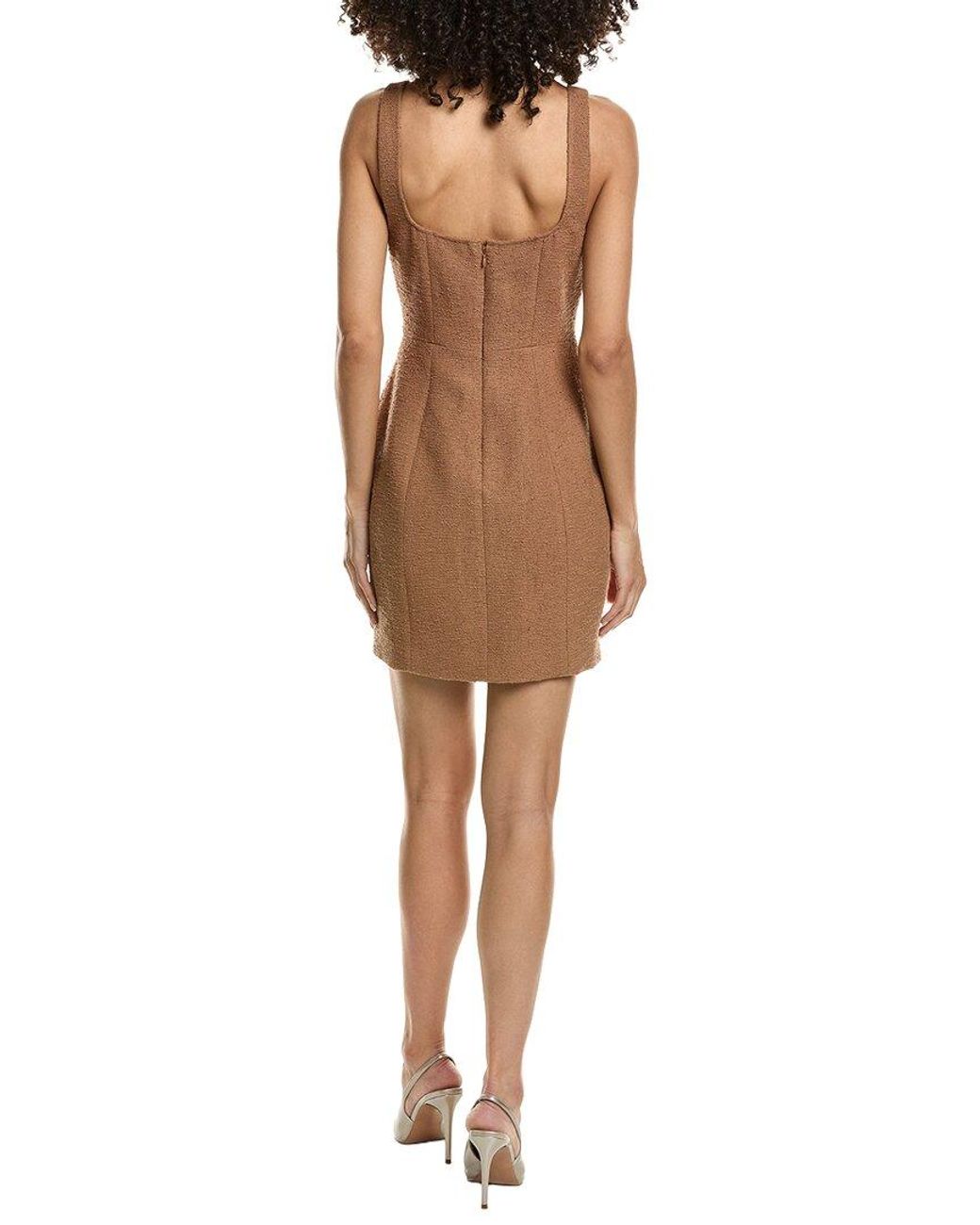 L'Agence Brown Wiley Sleeveless Mini Dress