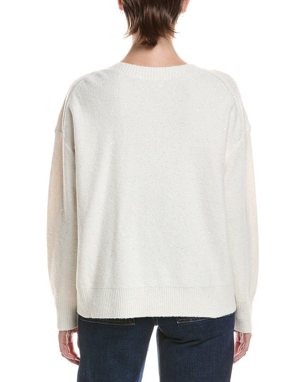 Michael Stars White Francis V-neck Sweater