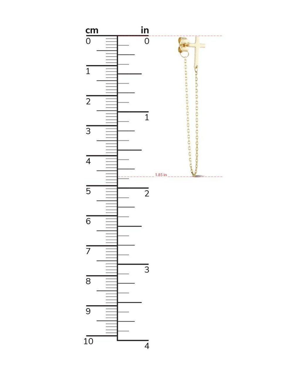 Ember Fine Jewelry White 14k Cross Chain Earrings