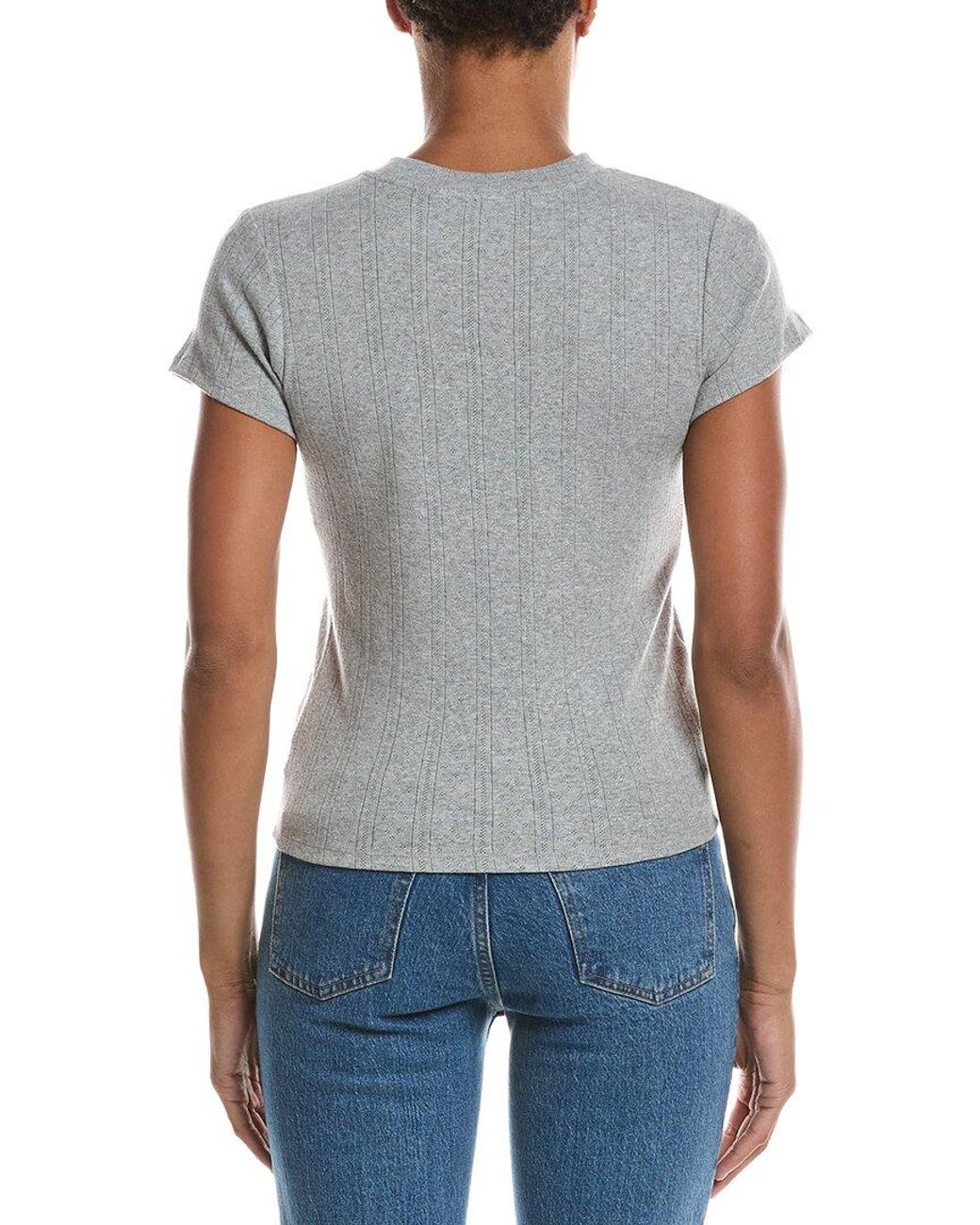 PERFECTWHITETEE Gray Katy Pointelle Baby T-shirt