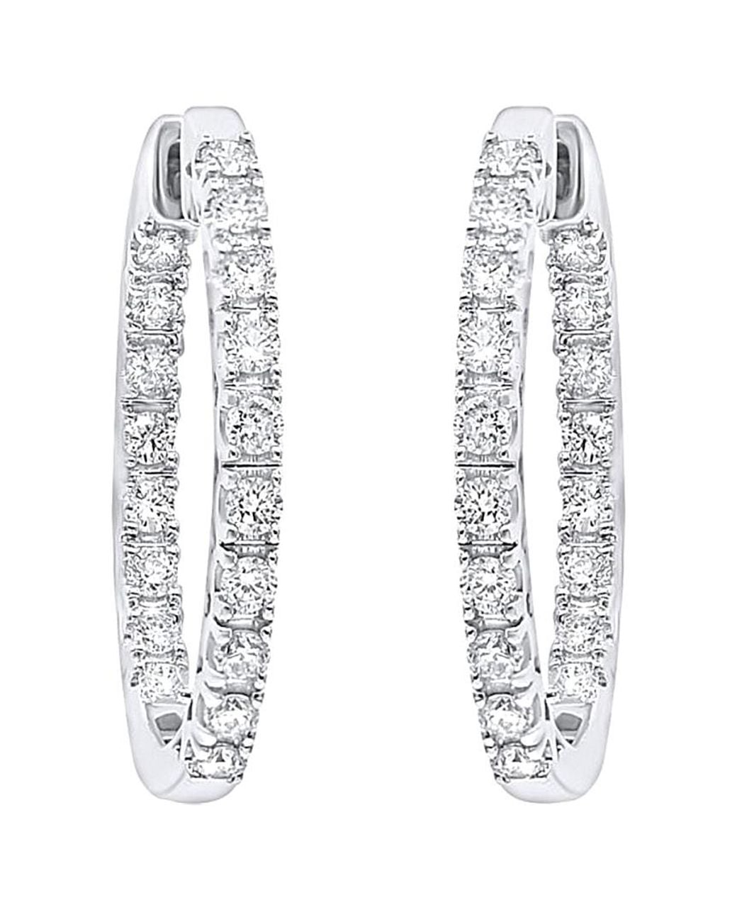 Diana M White Fine Jewelry 14k 1 Ct. Tw. Diamond Hoops