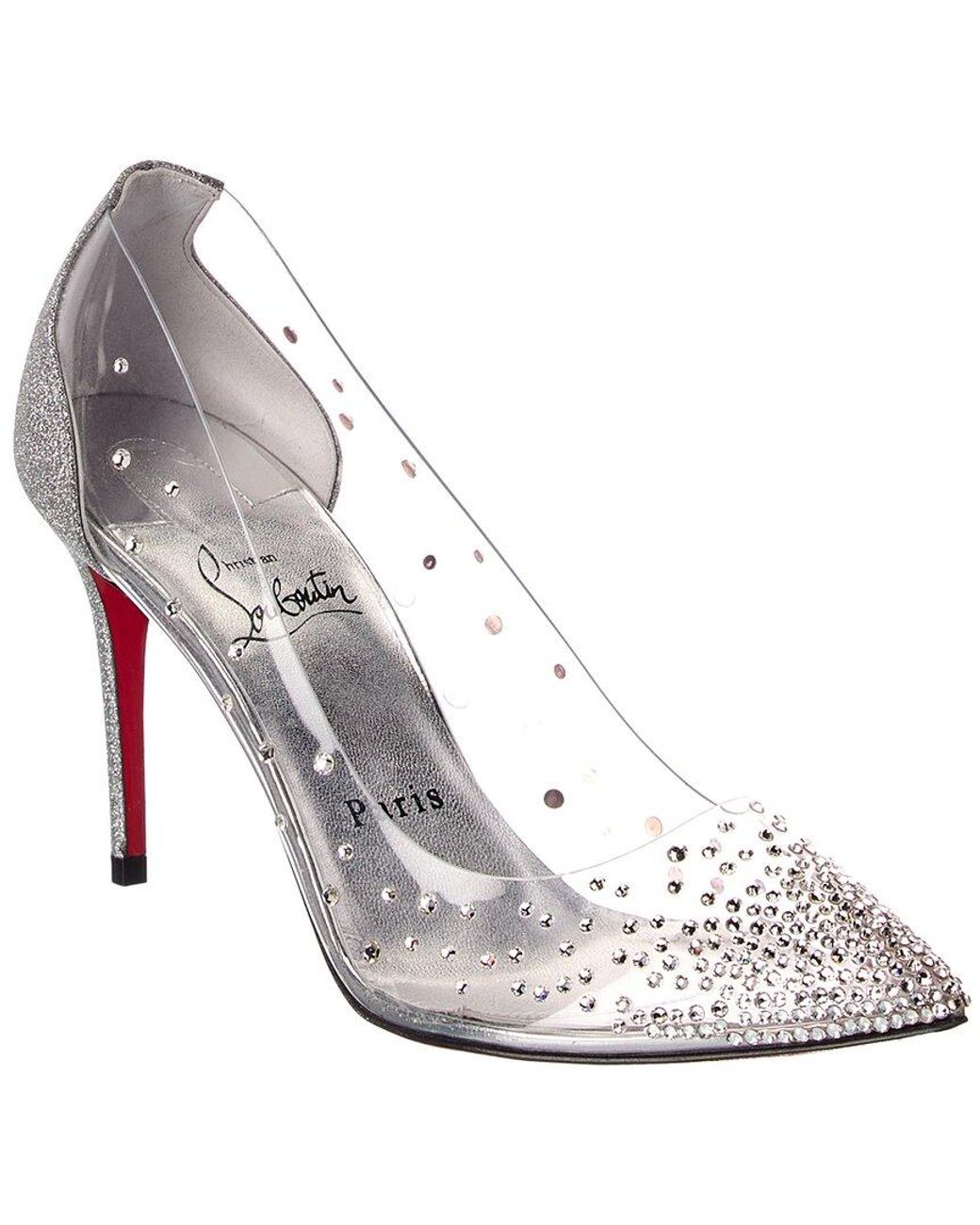Christian Louboutin White Degrastrass 85 Leather Pump