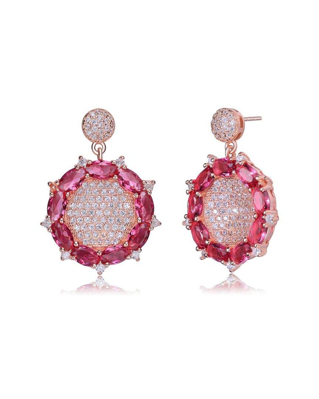 Genevive Jewelry Pink 14k Rose Gold Vermeil Earrings