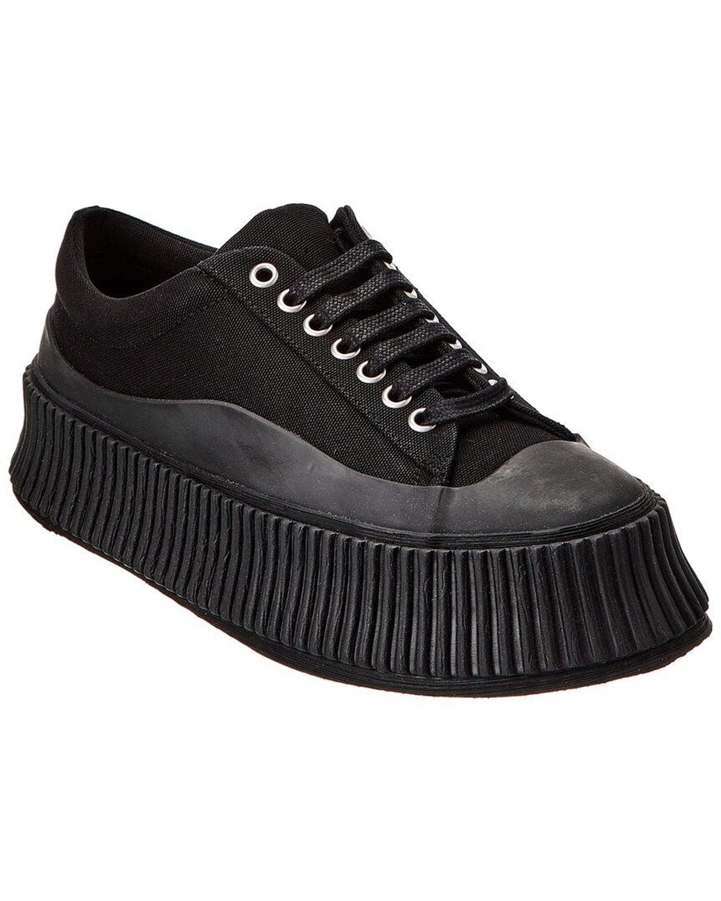 Jil Sander Black Logo Canvas Sneaker