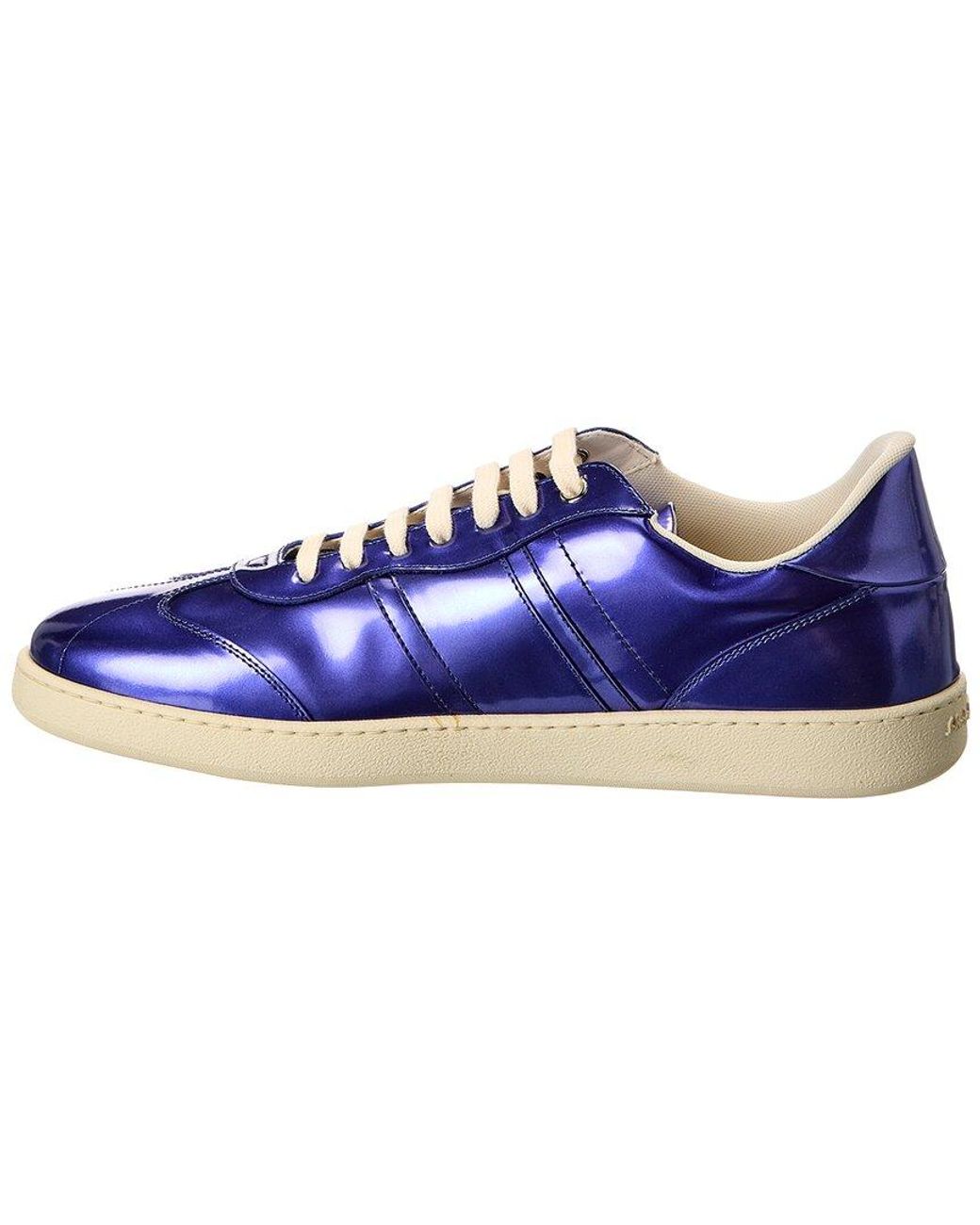 Ferragamo Blue Achille 1 Leather Sneaker for men