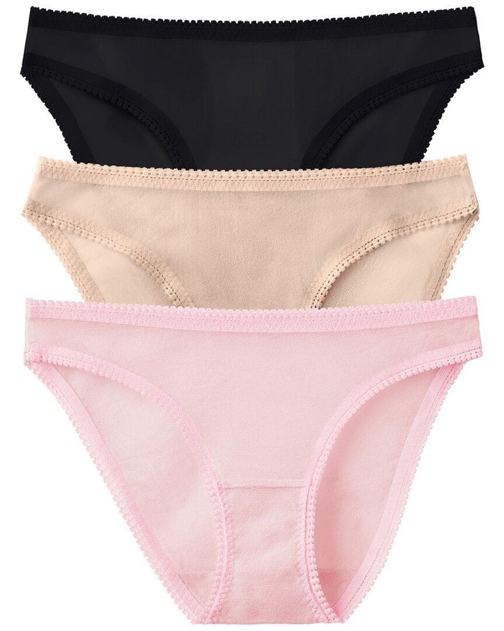 On Gossamer Black Hip Bikini 3pk