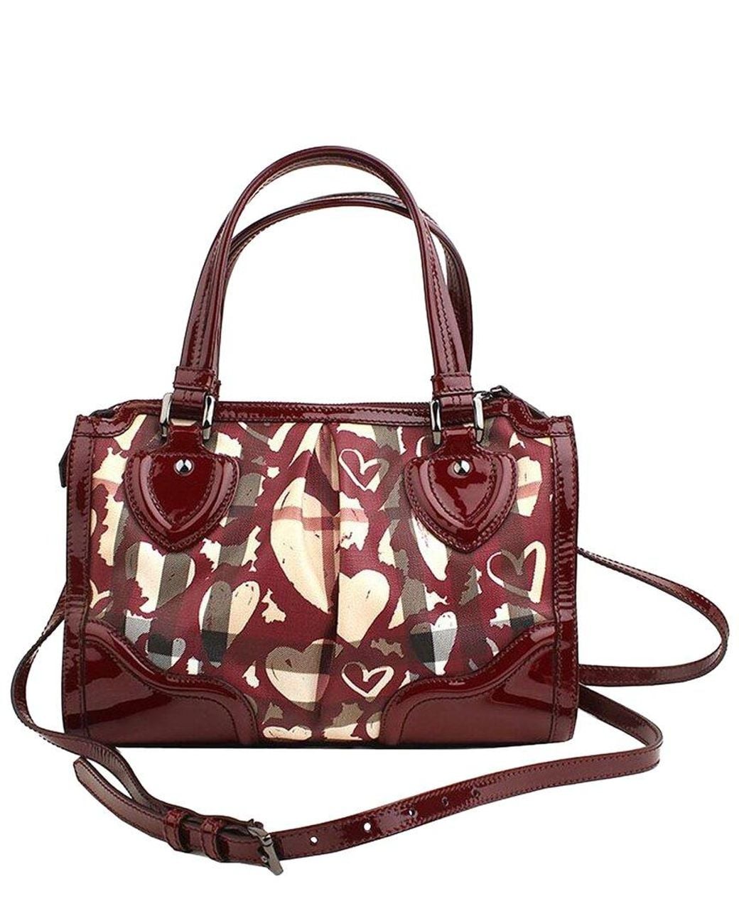 Burberry Multicolor Red Leather Limited Edition Supernova Heart Shirring Tote (authentic Pre-loved)