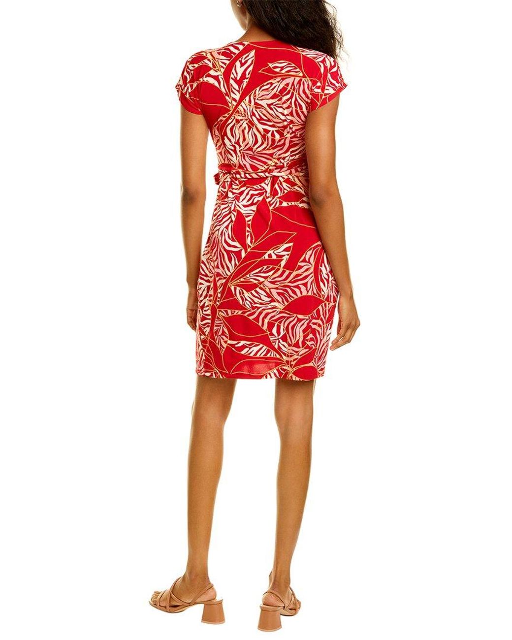 Maggy London Wrap Dress in Red | Lyst