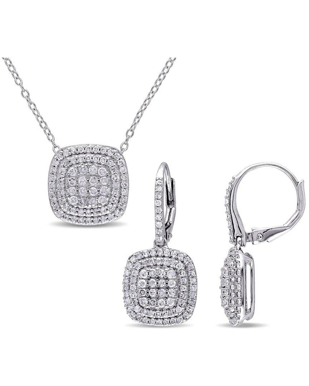 Rina Limor Metallic 1.44 Ct. Tw. Diamond Pendant & Earrings Set