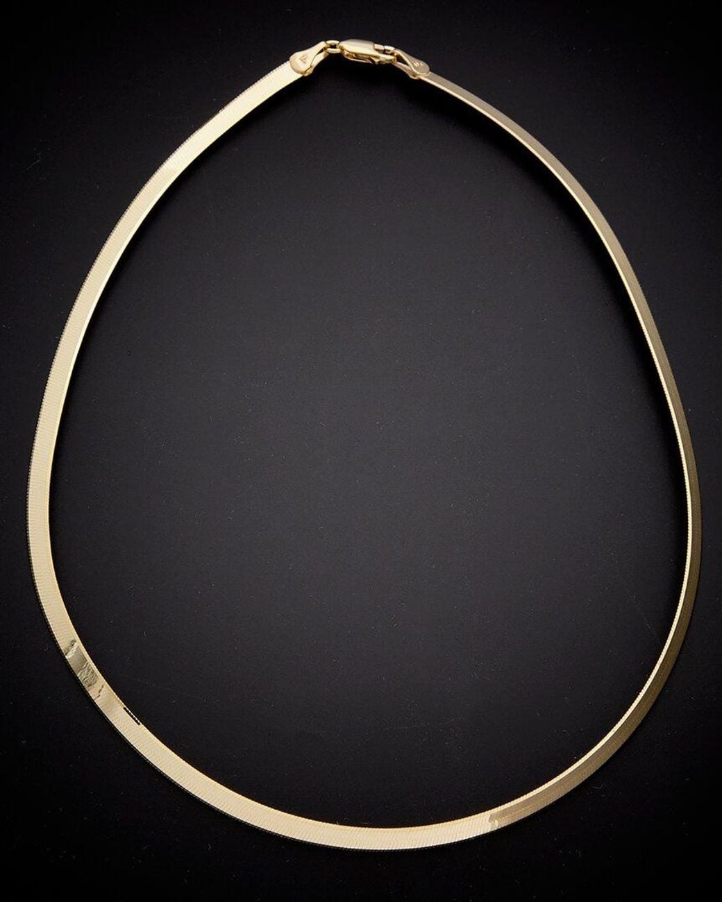 Italian Gold Black 14k Herringbone Chain Necklace