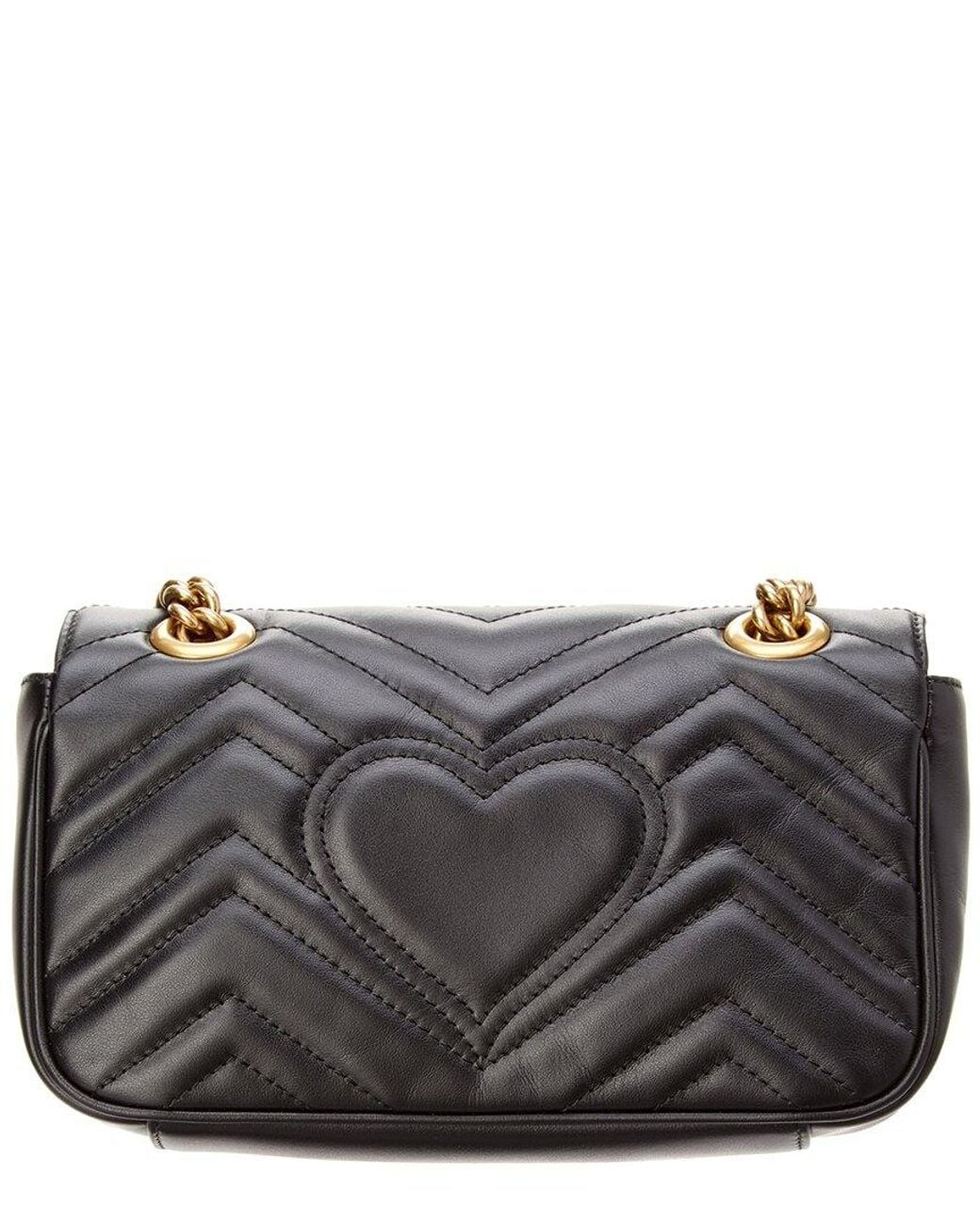 Gucci Black Gg Marmont Small Matelasse Leather Shoulder Bag