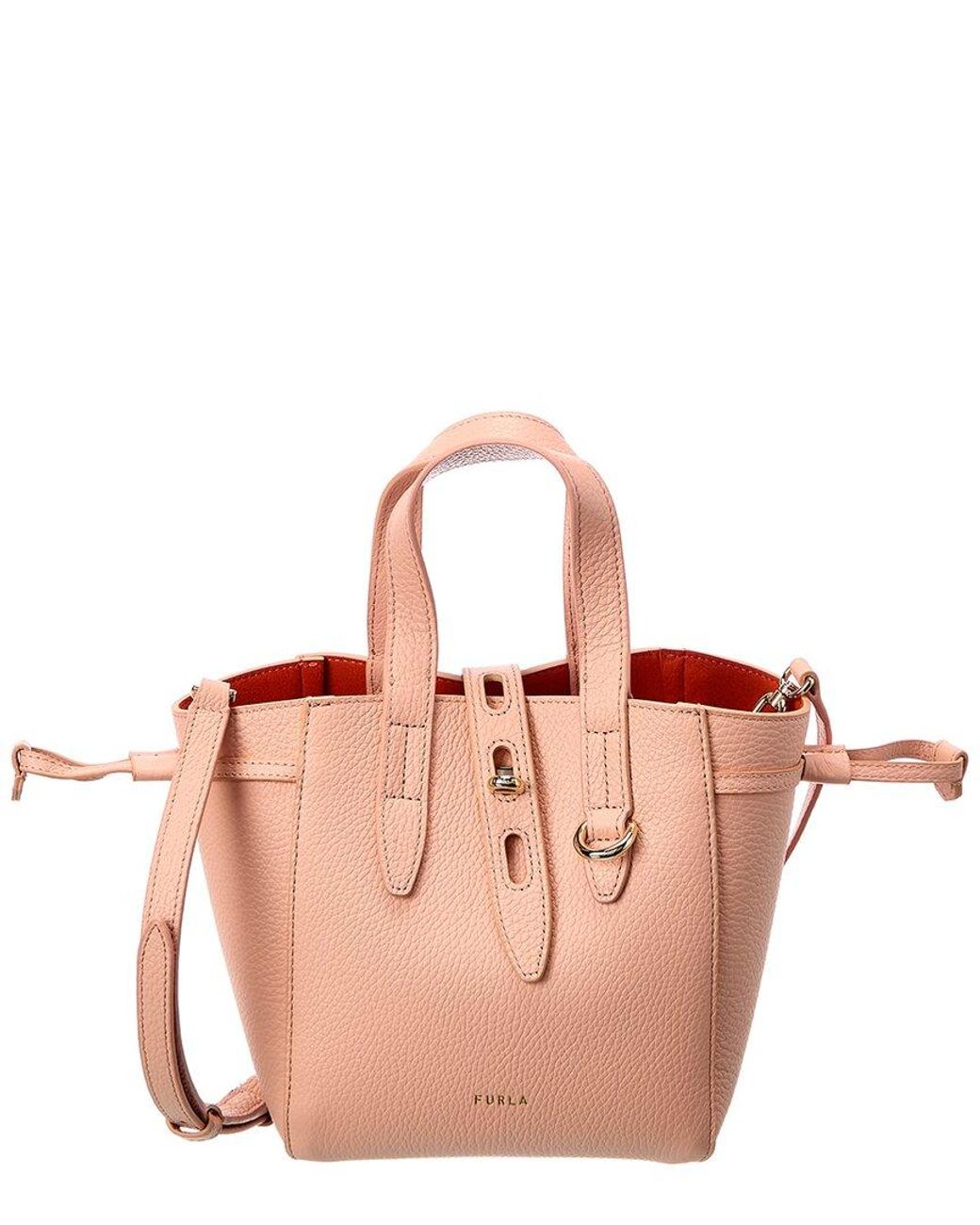 Furla Net Mini Leather Tote in Pink | Lyst