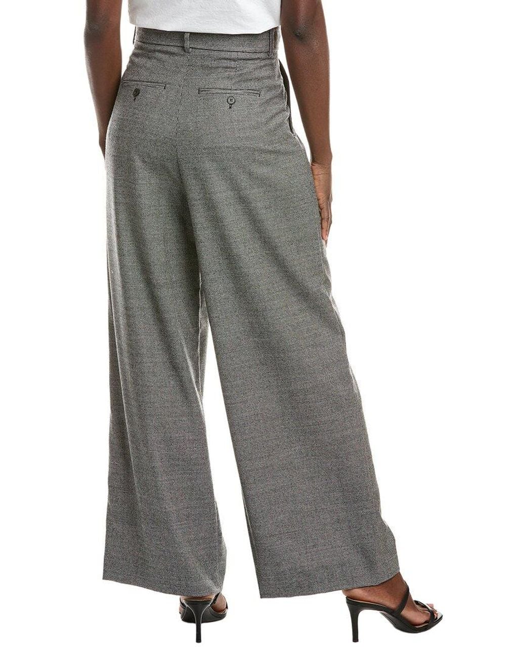 Max Mara Gray Weekend Globale Wool Long Trouser