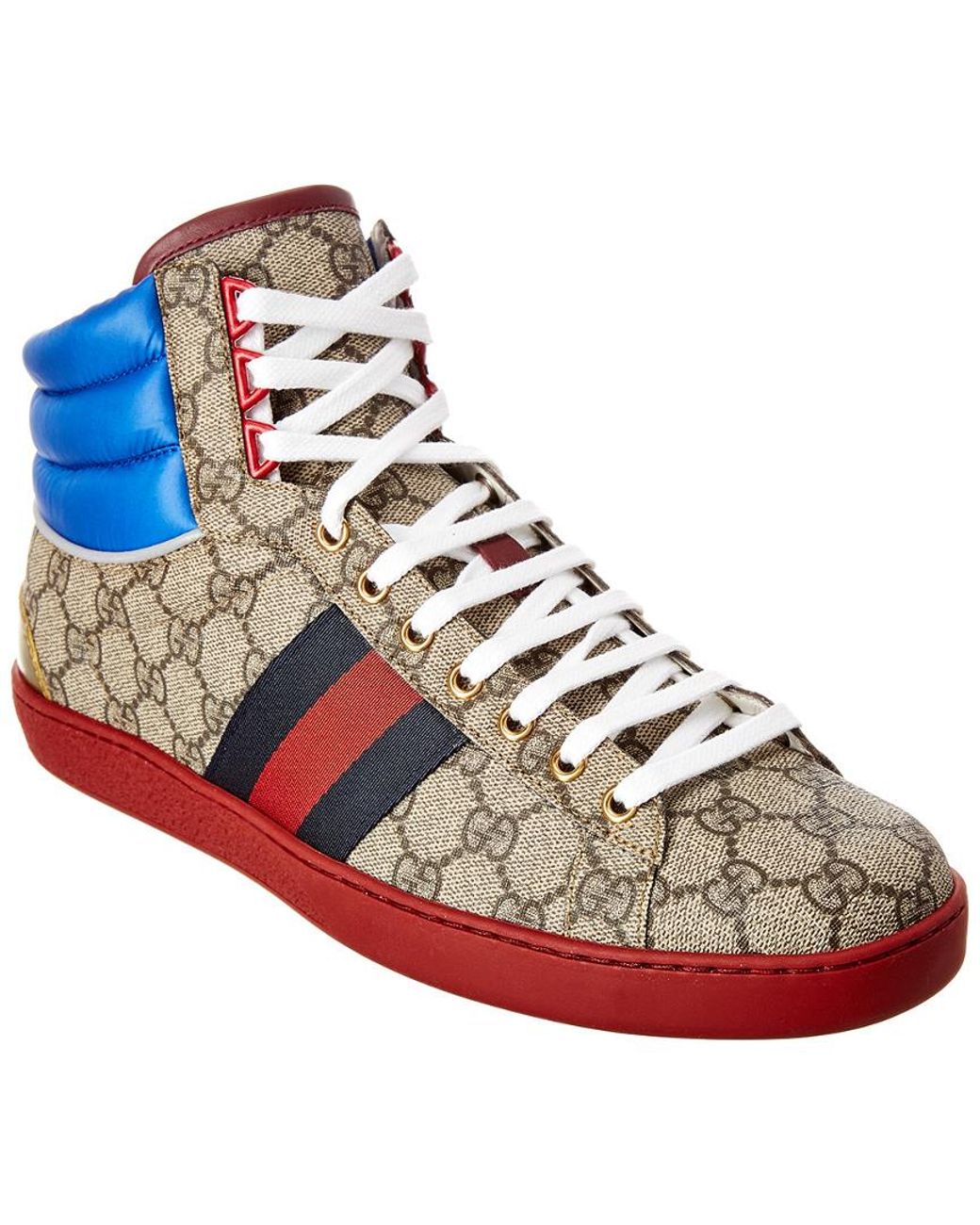 Gucci Ace GG High-top Sneakers in Brown for Men | Lyst