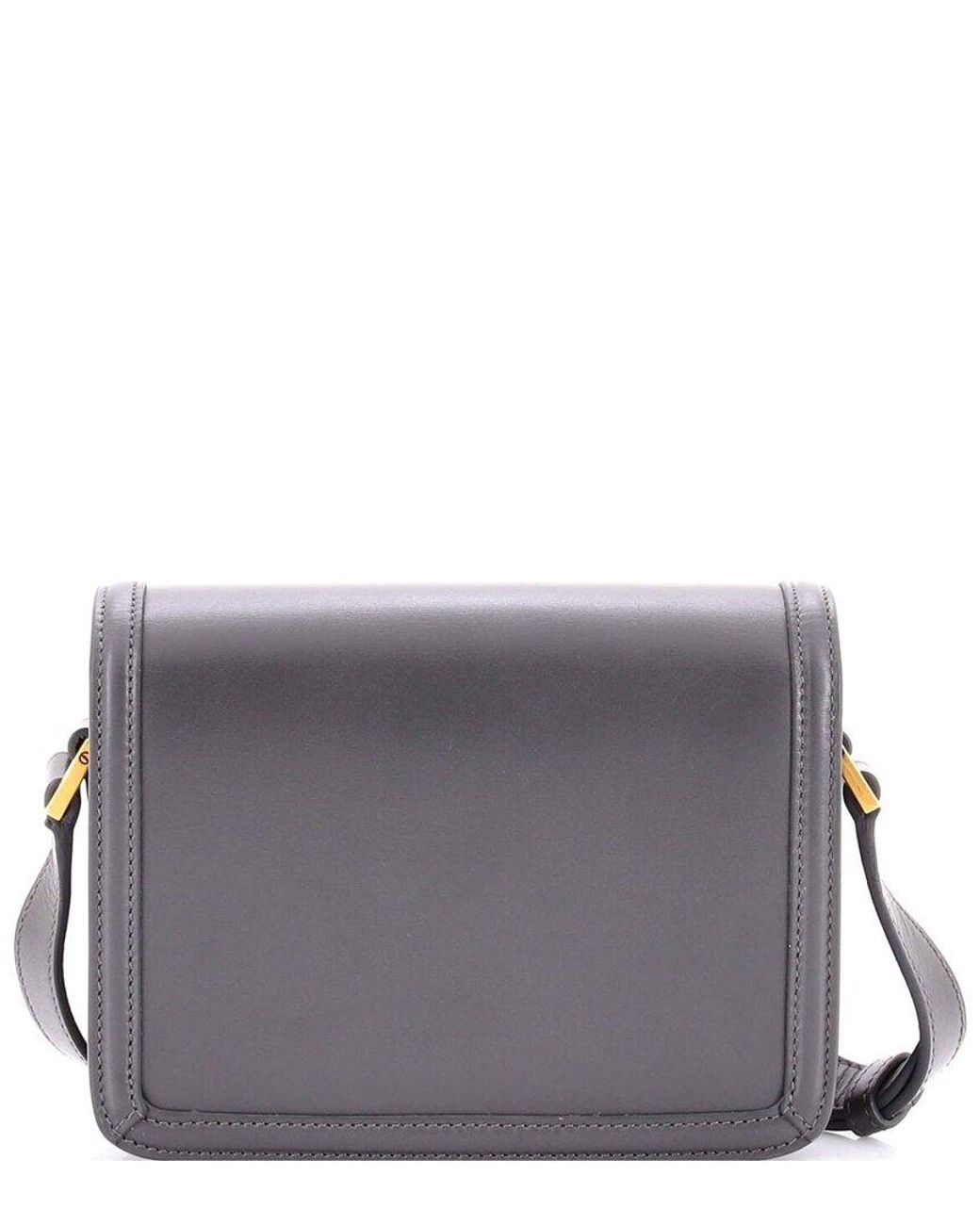 Saint Laurent Gray Leather Solferino Bag Small (Authentic Pre-Loved)