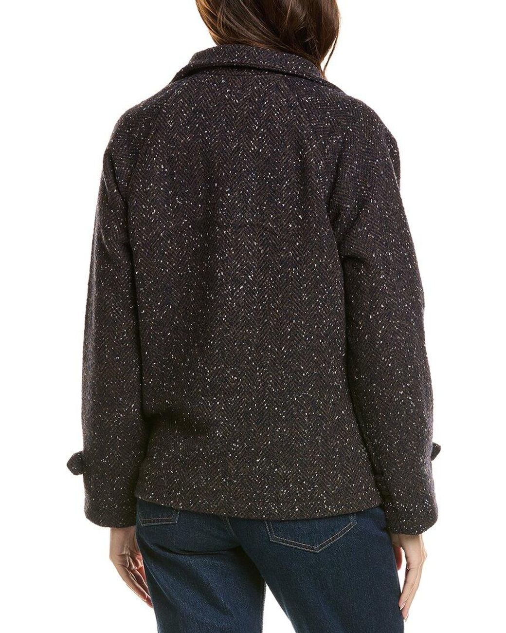 Sam Edelman Black Tweed Wool-Blend Jacket