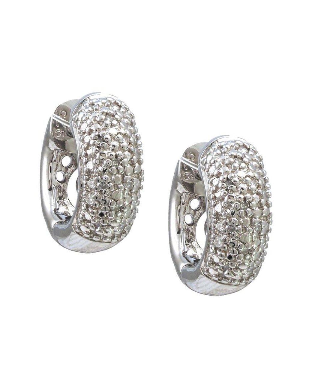 Diamond Select Cuts Metallic Silver 0.09 Ct. Tw. Diamond Small Hug Hoops