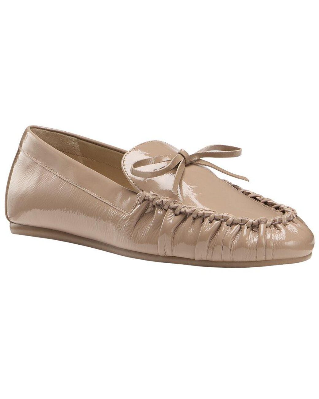 Stuart Weitzman Brown Britt Bow Patent Loafer