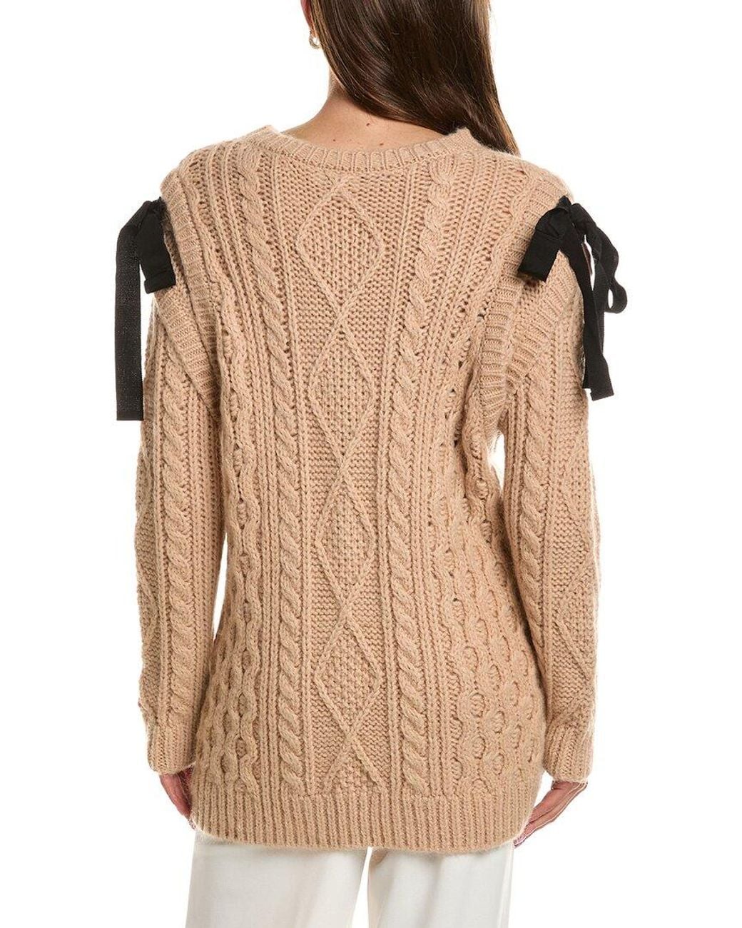 RED Valentino Brown Mohair-Blend Tunic Sweater