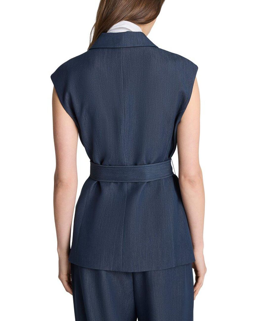 Kenneth Cole Blue Belted Vest