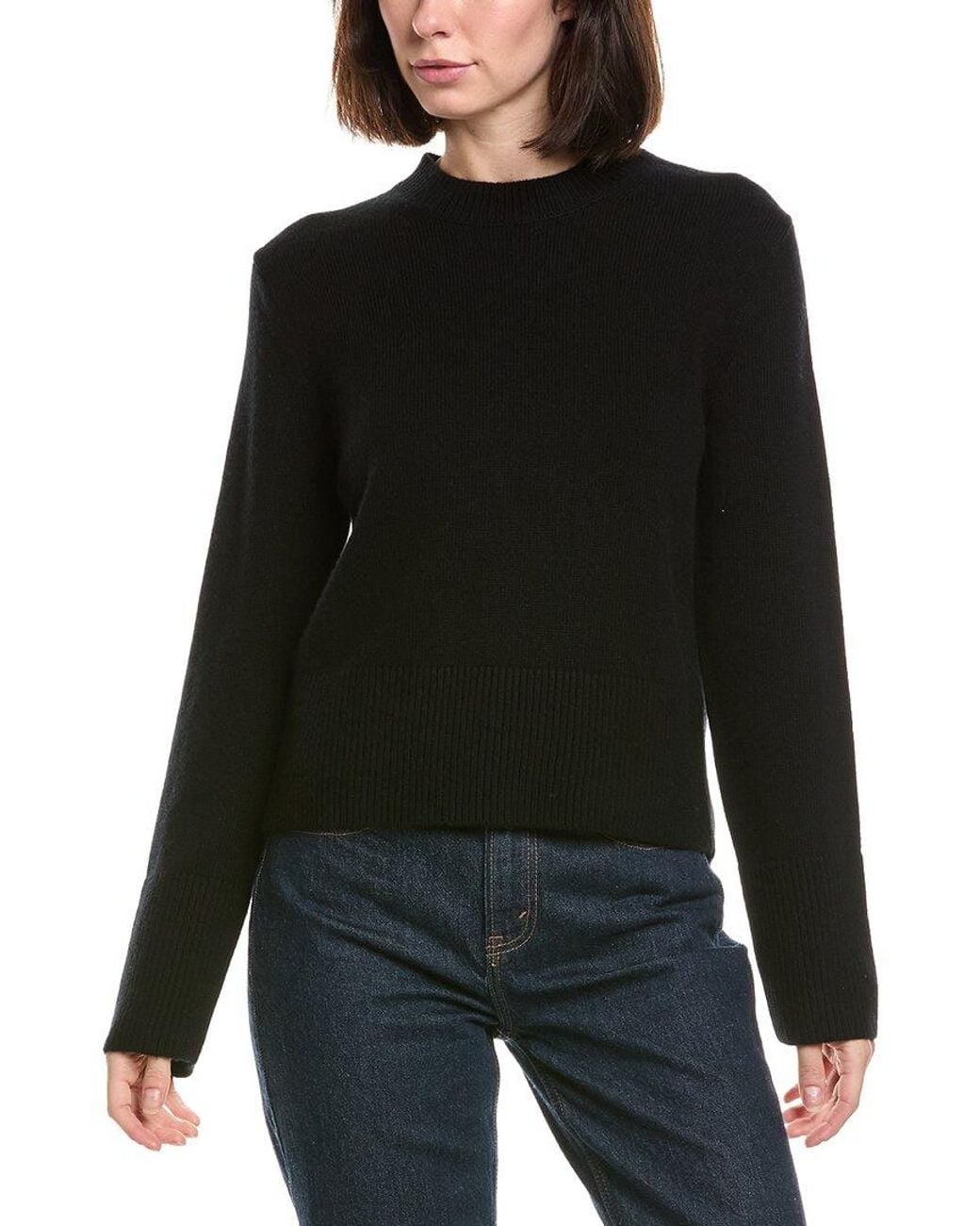 Vince Black Wool & Cashmere Crewneck Sweater