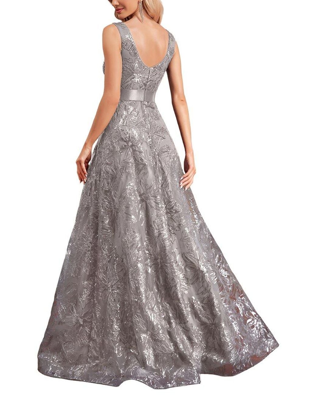 Vincent Purple Embroidered Maxi Dress