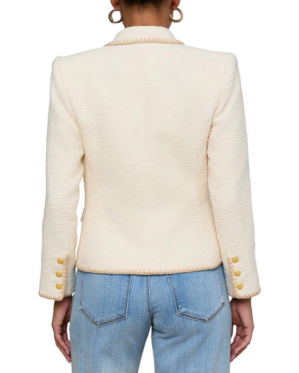 L'Agence White Wylla Short Structured Blazer