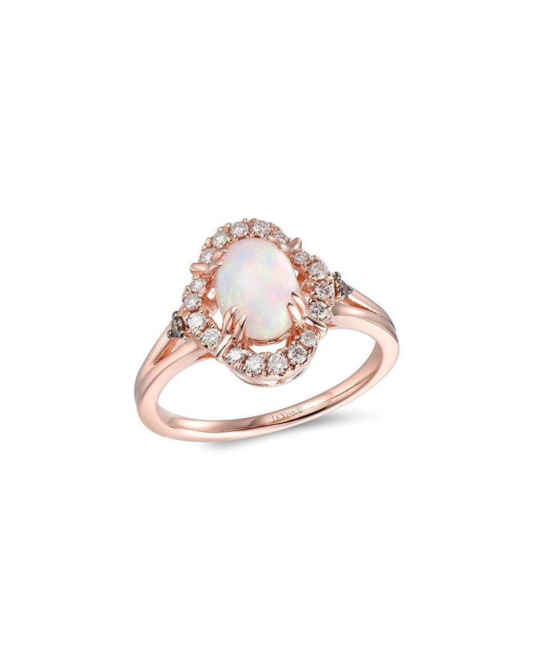 Le Vian Pink 14k Rose Gold 1.01 Ct. Tw. Diamond & Opal Half-eternity Ring