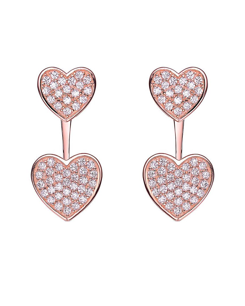 Genevive Jewelry Pink 18k Rose Gold Vermeil Earrings
