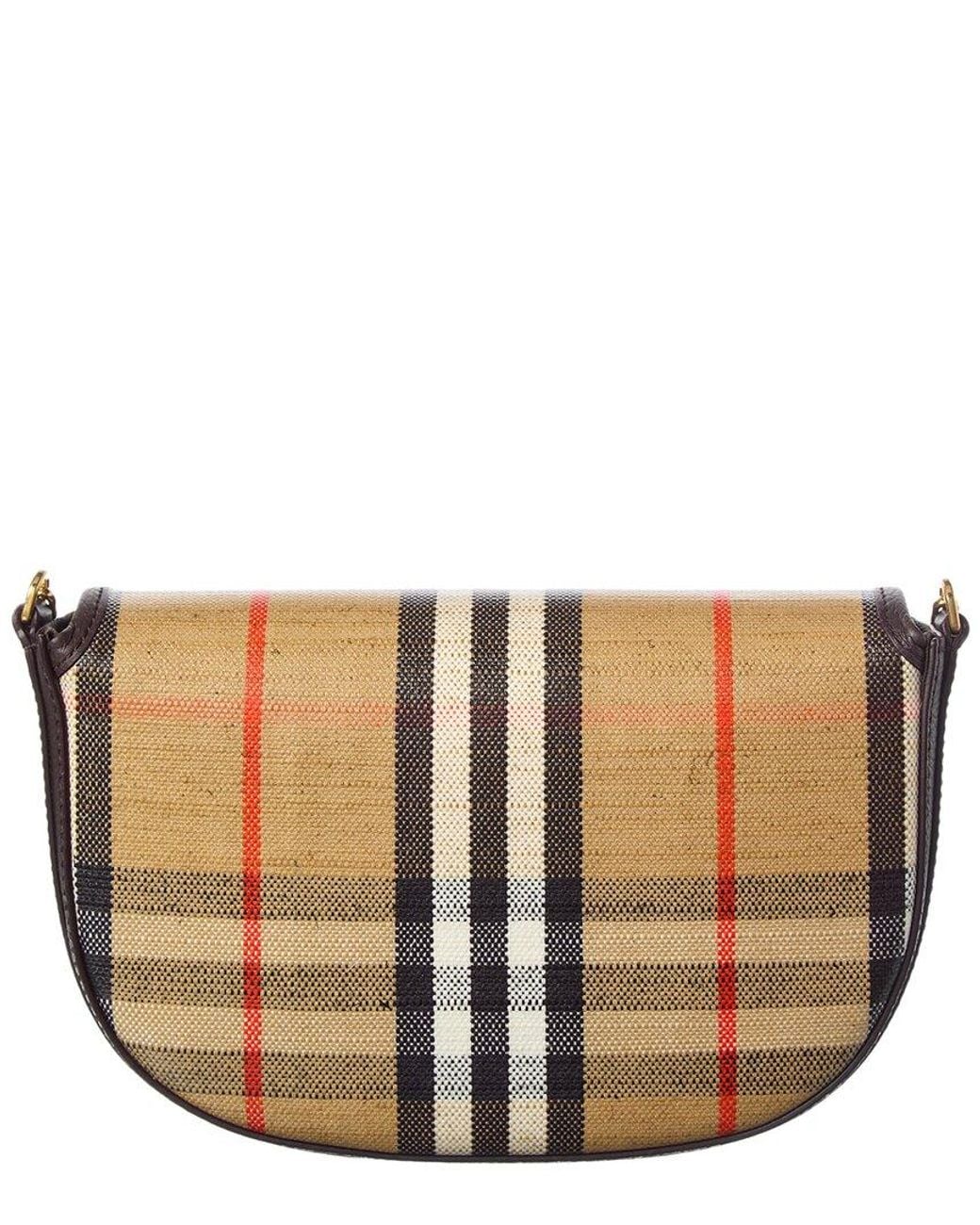 Burberry Brown Highlands Mini Coated Canvas & Leather Shoulder Bag