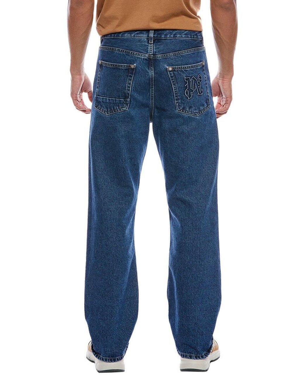 Palm Angels Blue Straight Medium Wash Jean for men